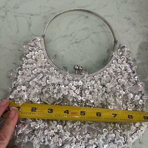 Elegant Silver Sequin Women's Bag